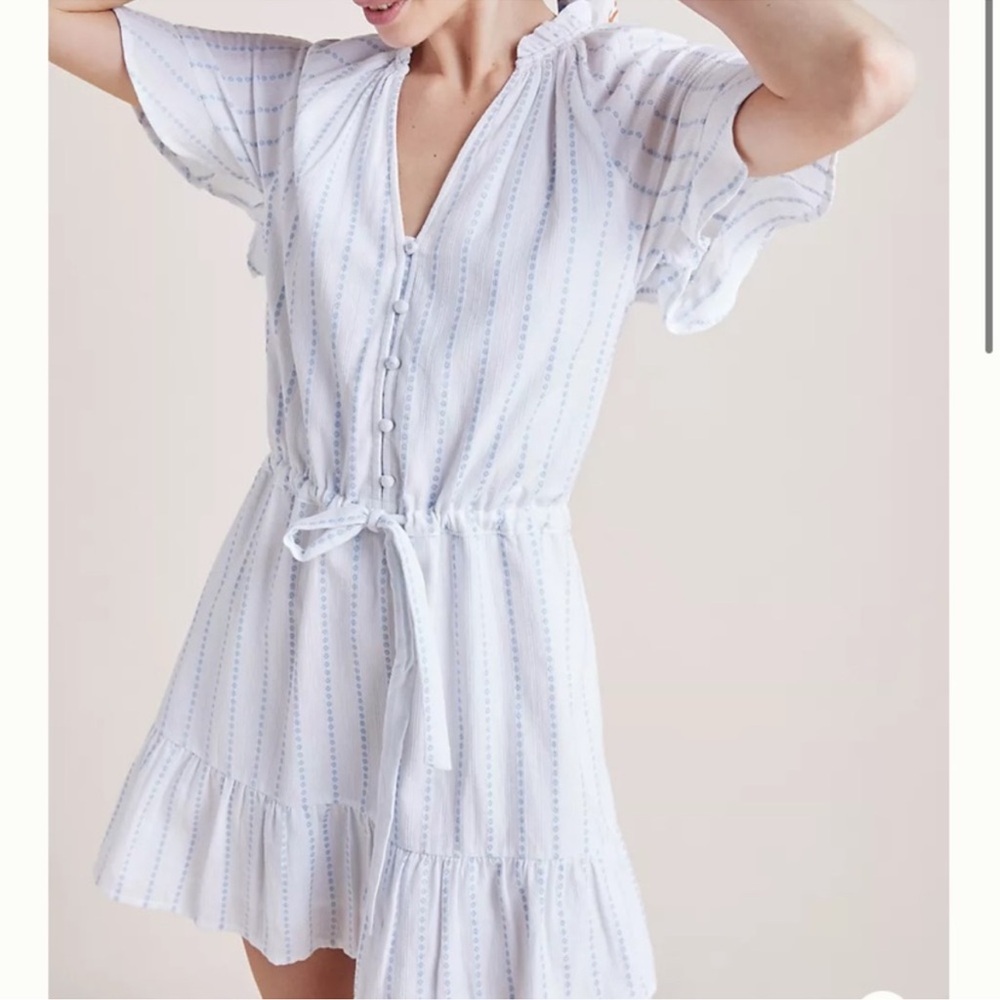 Paige Anthropologie Ari Jacquard Dot Minidress Allure Tansy Stripe Ruffle